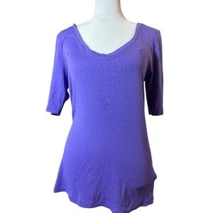 Ralph Lauren Sport Purple Elbow Length Sleeve Tee Large- Active Seller!